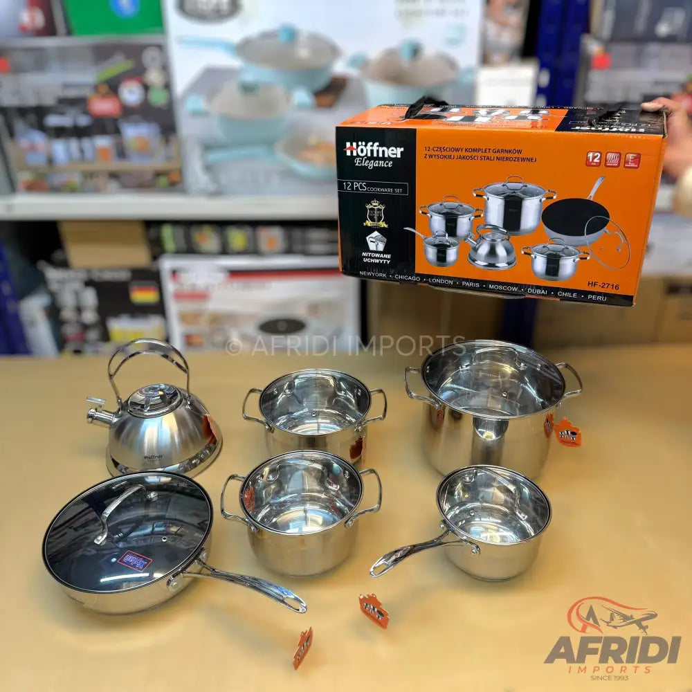 German Lot Imported Hoffner 12 Piece Cookware set with Kettle